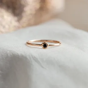 DARCY collection rose gold ring with a black diamond