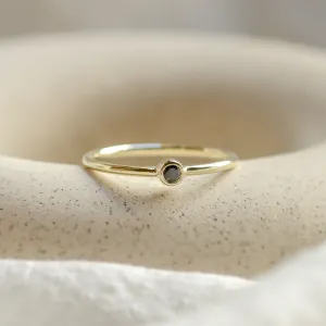 DARCY collection yellow gold ring with a black diamond