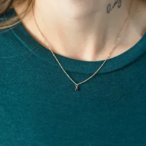 Minimalist necklace with black diamond CALIBAN Thumbnail