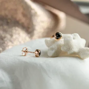 Golden earrings with black diamonds AMAYA Thumbnail