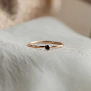 Prsten CAREY Martini s černým diamantem v růžovém zlatě