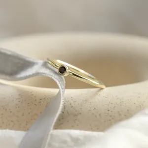 Minimalist ring with black diamond BLAIZE Thumbnail