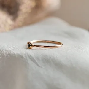 Minimalist ring with black diamond BLAIZE Thumbnail