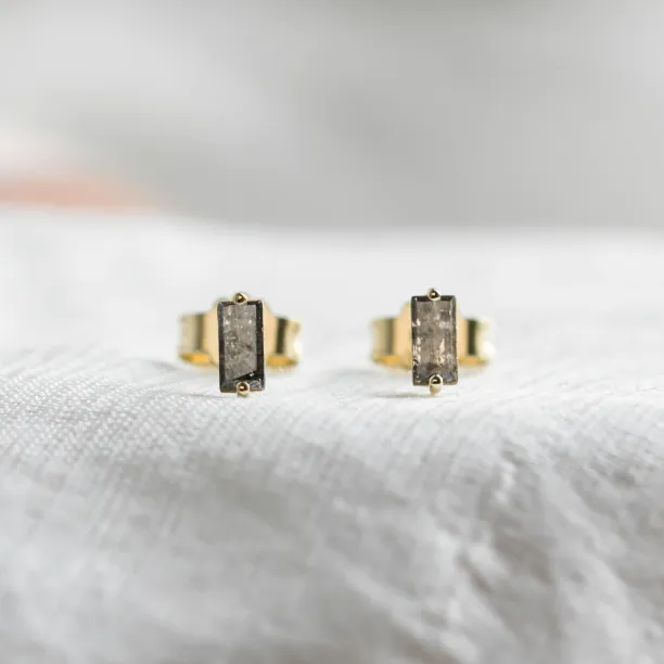 Náušnice PEPPE se salt and pepper diamanty