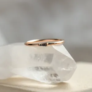 Gold ring with tapered baguette gray diamond GERRY Thumbnail