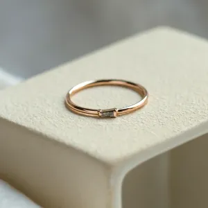 Gold ring with tapered baguette gray diamond GERRY Thumbnail