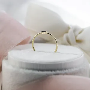 Gold ring with tapered baguette gray diamond GERRY Thumbnail