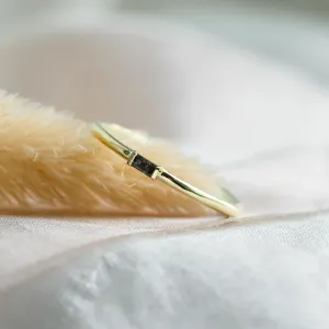 Gold ring with baguette salt'n'pepper diamond TORRE Thumbnail