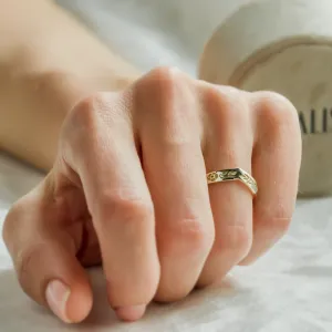 Curved wedding ring with floral motive LENNA Thumbnail