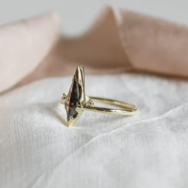 Alternative engagement ring with salt and pepper diamond CHLOE Image