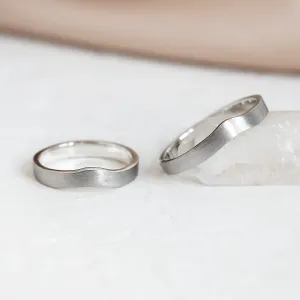 Matte irregular wedding bands ELISE Thumbnail