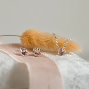 Morganite in gold necklace DAISY Thumbnail