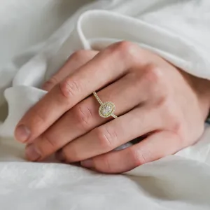 Double halo engagement ring with moissanites ELEANOR Thumbnail