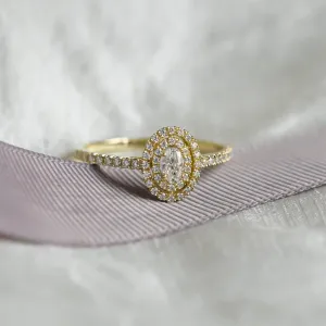 Double halo engagement ring with moissanites ELEANOR Thumbnail