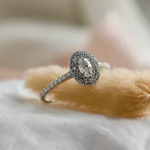 Double halo engagement ring with moissanites ELEANOR Thumbnail