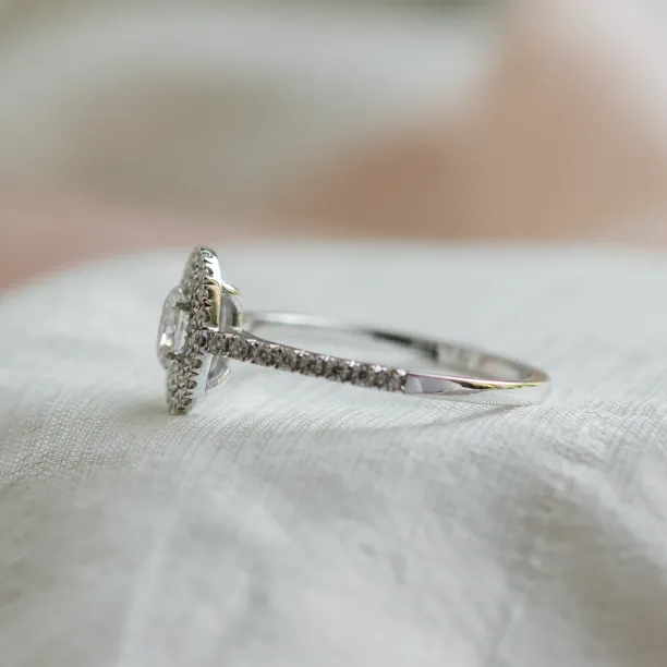 Double halo engagement ring with moissanites ELEANOR Image