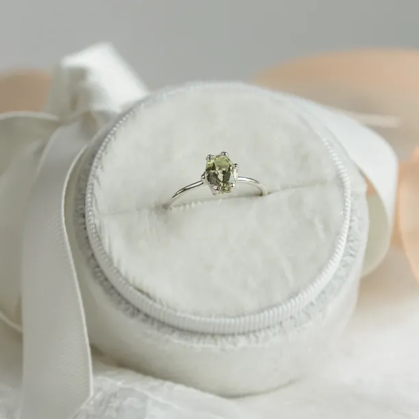 Gold SORRENTO ring with lemon quartz shown in a full product view