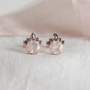 Earrings with morganite and salt and pepper diamonds BALLERINA Thumbnail