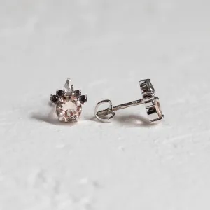 Earrings with morganite and salt and pepper diamonds BALLERINA Thumbnail