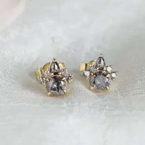 Romantické náušnice se salt and pepper diamanty AURA