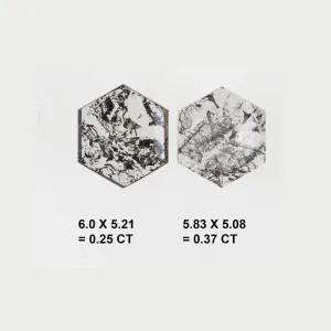 Zlatý prsten s hexagon salt and pepper diamantem REVEL