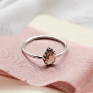Unique gold engagement ring with pear salt and pepper diamond BEX Thumbnail