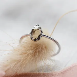 Unique gold engagement ring with pear salt and pepper diamond BEX Thumbnail