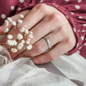 Matt white gold wedding rings with diamond D-SHAPE MOAB Thumbnail