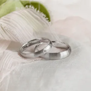 Matt white gold wedding rings with diamond D-SHAPE MOAB Thumbnail