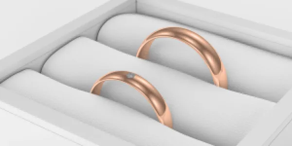 Matt white gold wedding rings with diamond D-SHAPE MOAB Thumbnail
