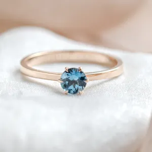 Engagement ring with london blue topaz BLAINN