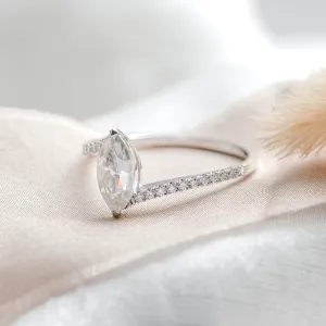 Engagement ring with marquise moissanite ELEGY Thumbnail