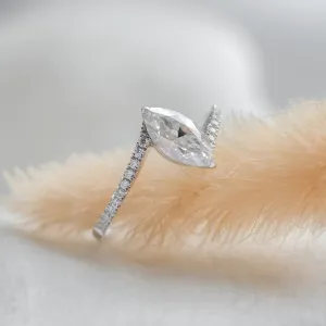 Engagement ring with marquise moissanite ELEGY Thumbnail