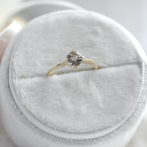 Minimalist engagement ring with rutilated quartz OLA Image