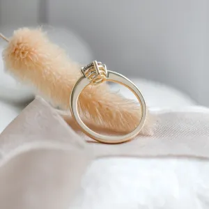 Minimalist engagement ring with rutilated quartz OLA Thumbnail