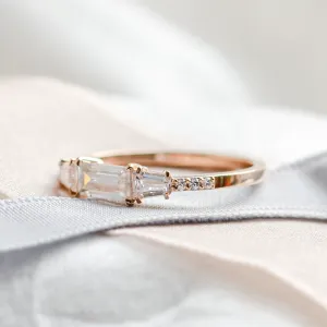 Gold ring in art deco style with moissanites SPENCER Thumbnail