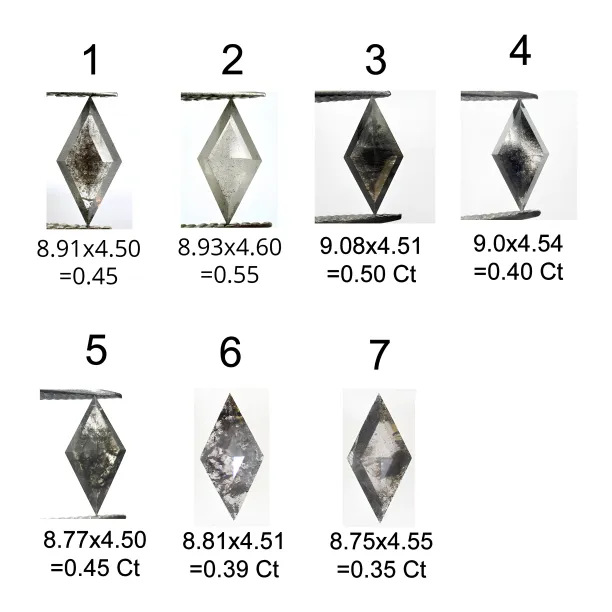 Zlatý prsten s horizontálním kite salt and pepper diamantem SHAFT Image