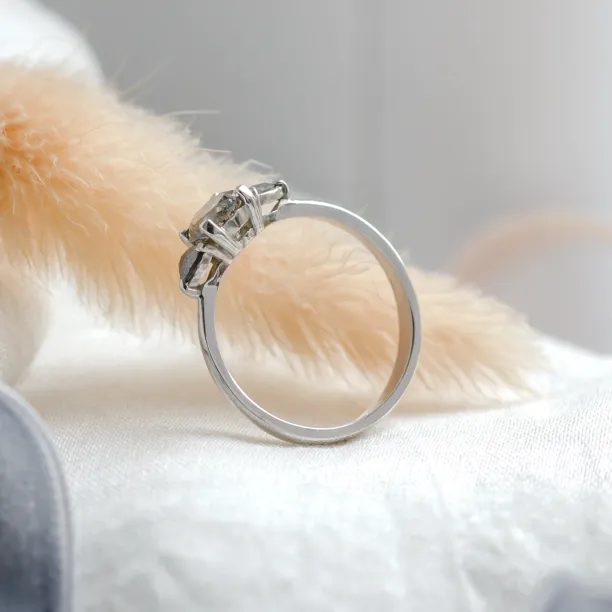 Unique engagement ring with salt and pepper diamonds AURE Image
