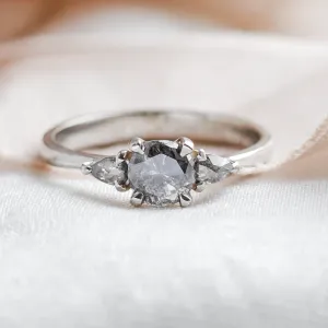 Unique engagement ring with salt and pepper diamonds AURE Thumbnail