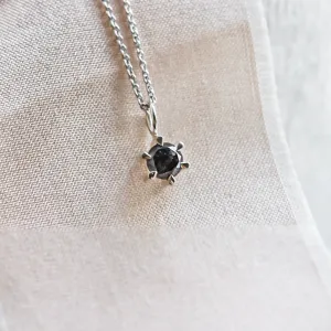 Minimalist necklace with salt and pepper diamond KAI Thumbnail