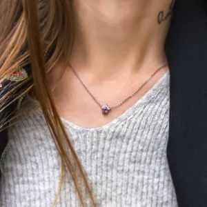 Gold necklace from mineral lepidocrocite and with diamonds PINKIE Thumbnail