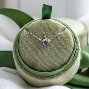 Gold necklace from mineral lepidocrocite and with diamonds PINKIE Thumbnail