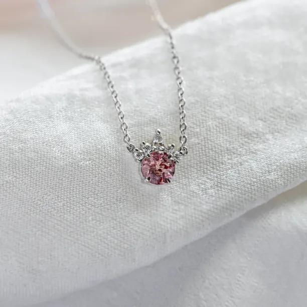 Gold necklace from mineral lepidocrocite and with diamonds PINKIE Image