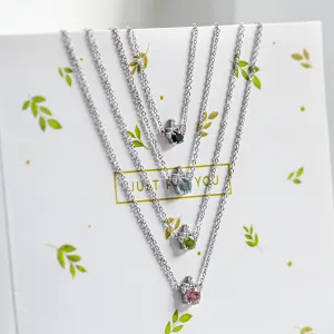 Gold necklace from mineral lepidocrocite and with diamonds PINKIE Thumbnail