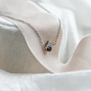 Gold necklace with london blue topaz and diamonds LAMBETH Thumbnail