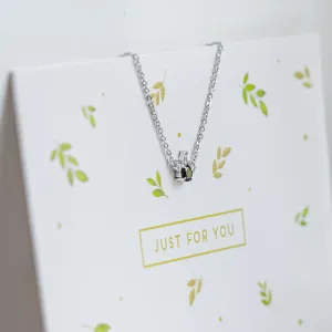 Gold necklace with london blue topaz and diamonds LAMBETH Thumbnail