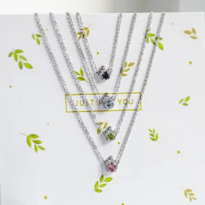 Gold necklace with aquamarine and diamonds AZURINE Thumbnail