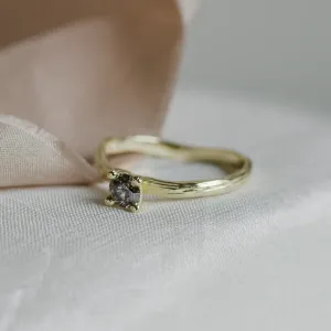 Gold branch ring with salt and pepper diamond ROWYN Thumbnail