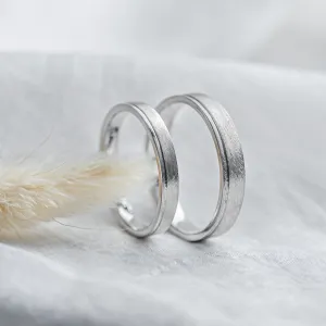Matte scratched wedding rings TOPHI Thumbnail