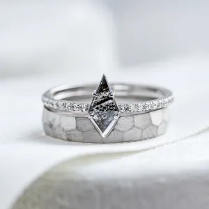 Gold wedding set with salt and pepper diamond ZERBY